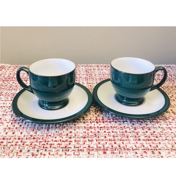 2 Denby  Greenwich cups & saucers NEW. - Picture 7 of 8